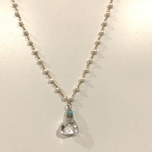 14 karat gold filled pearl station necklaces